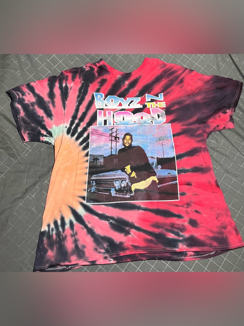 Tie-Dye Boyz N the Hood Wall Art Print - Red, Black, Orange
